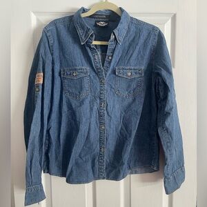 Harley-Davidson Blue Denim button down with Patch
